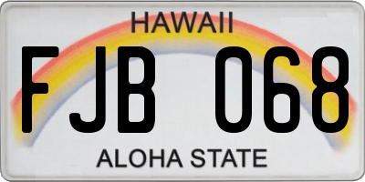 HI license plate FJB068