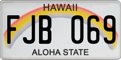 HI license plate FJB069