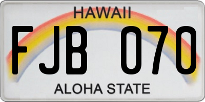 HI license plate FJB070