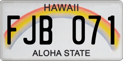 HI license plate FJB071