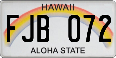 HI license plate FJB072