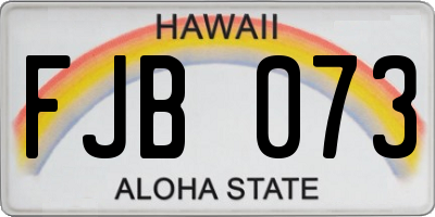 HI license plate FJB073