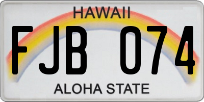 HI license plate FJB074