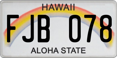 HI license plate FJB078