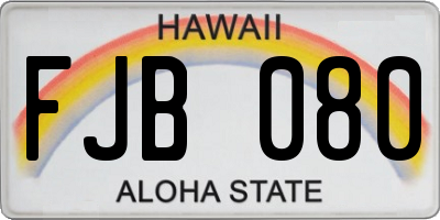 HI license plate FJB080