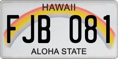 HI license plate FJB081