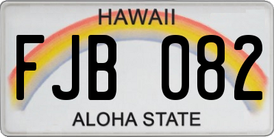 HI license plate FJB082