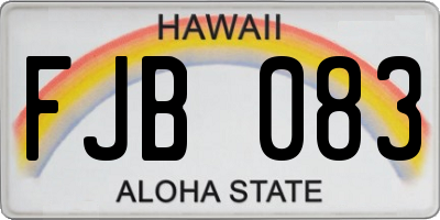 HI license plate FJB083