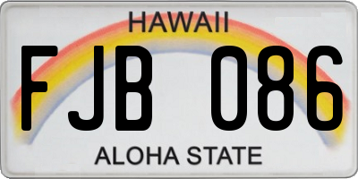 HI license plate FJB086