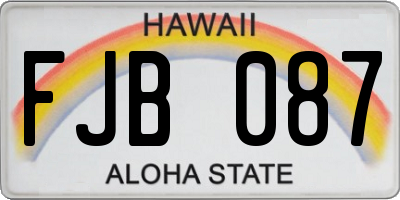 HI license plate FJB087