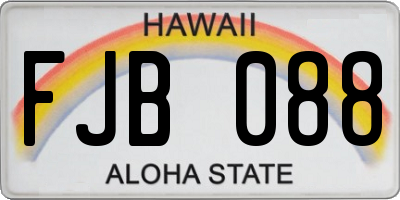 HI license plate FJB088
