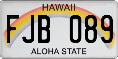 HI license plate FJB089