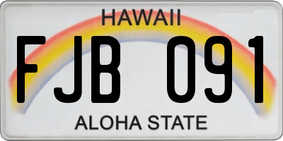 HI license plate FJB091