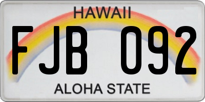 HI license plate FJB092
