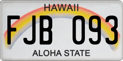 HI license plate FJB093