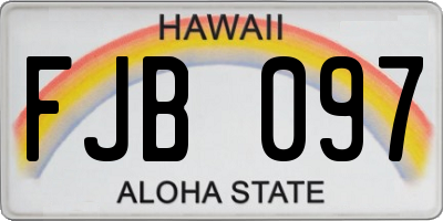 HI license plate FJB097
