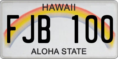 HI license plate FJB100