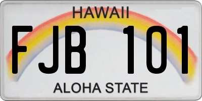HI license plate FJB101