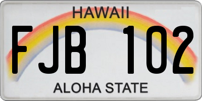 HI license plate FJB102