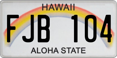 HI license plate FJB104