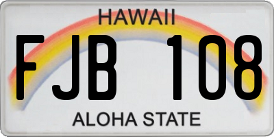 HI license plate FJB108