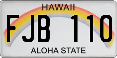 HI license plate FJB110