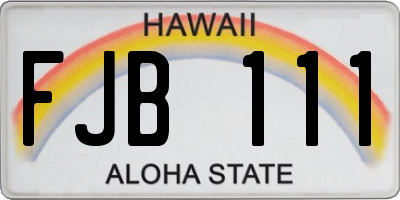 HI license plate FJB111