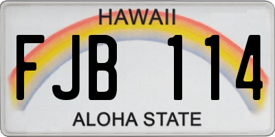 HI license plate FJB114