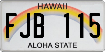 HI license plate FJB115