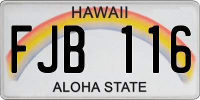 HI license plate FJB116
