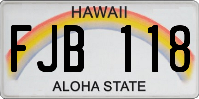 HI license plate FJB118