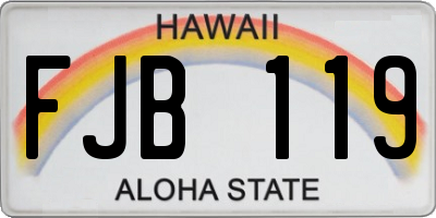 HI license plate FJB119