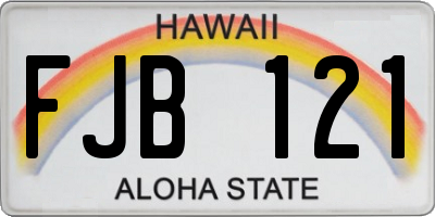 HI license plate FJB121