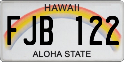 HI license plate FJB122
