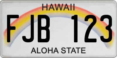 HI license plate FJB123