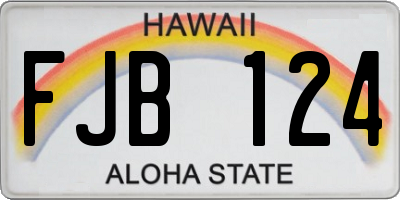 HI license plate FJB124