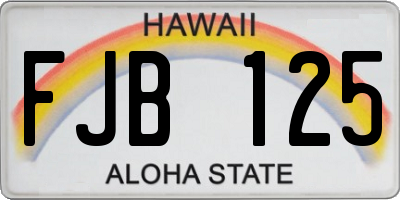 HI license plate FJB125