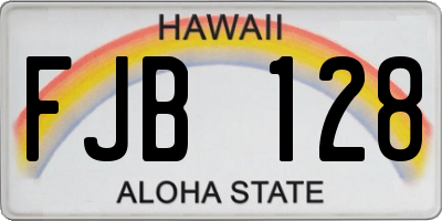 HI license plate FJB128
