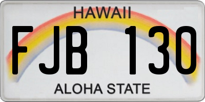 HI license plate FJB130