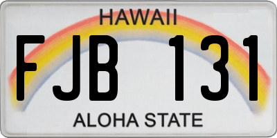 HI license plate FJB131