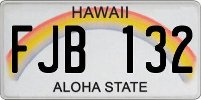 HI license plate FJB132