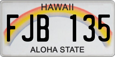 HI license plate FJB135