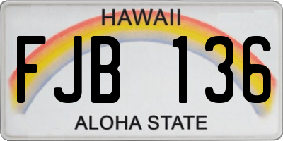 HI license plate FJB136