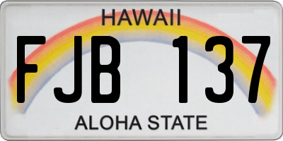 HI license plate FJB137