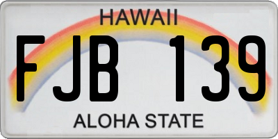 HI license plate FJB139