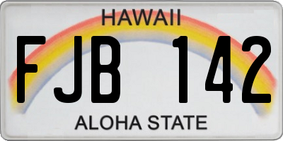 HI license plate FJB142