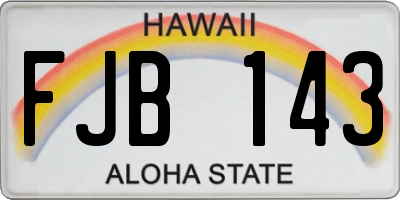 HI license plate FJB143