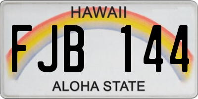 HI license plate FJB144