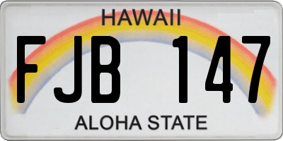 HI license plate FJB147