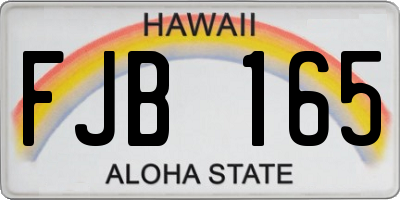 HI license plate FJB165